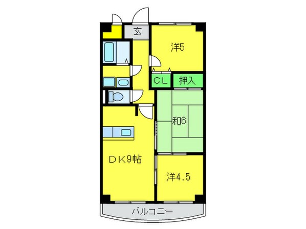 ベルファ－レヤブウチの物件間取画像